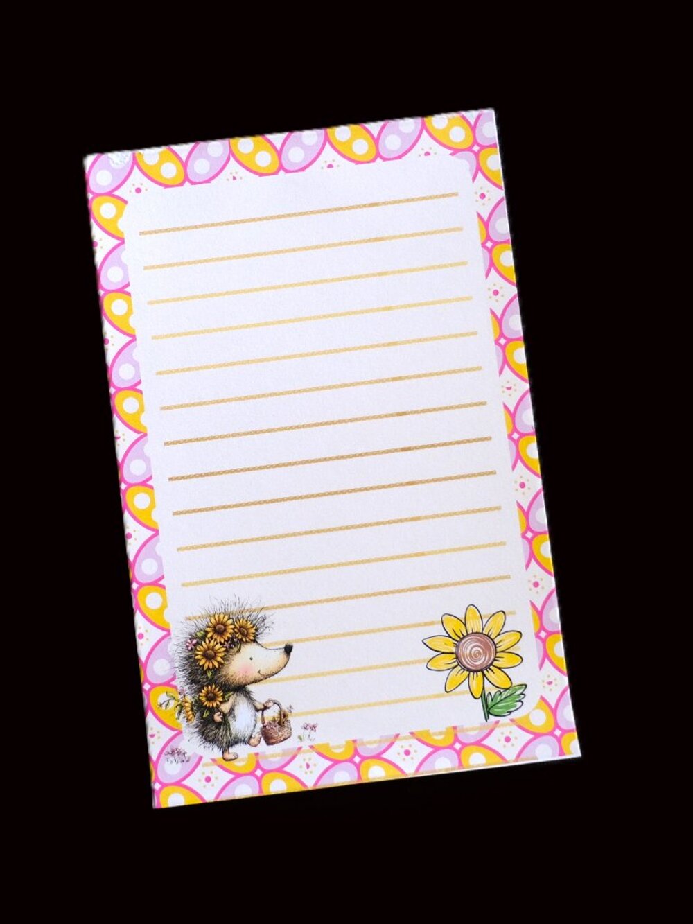 Handmade Whimsical Notepad, to do, tasks, pad, gift, list, notes, writing, sun